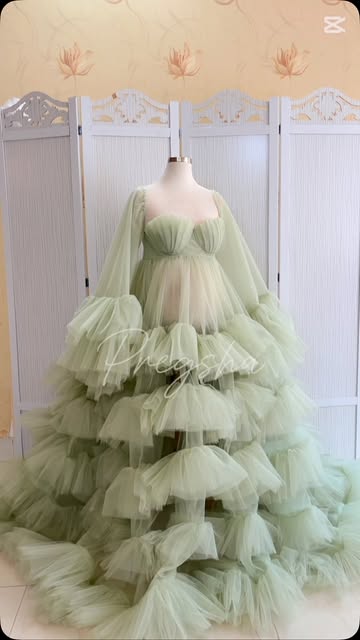 پیراهن کاپ صدفی چین دار طبقه ای استین دار